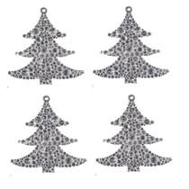 Cj 4pcs enfeite natalino arvore spark furtacor 9cm - Wincy