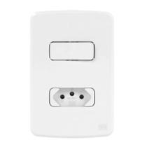 Cj 4x2 1 Inter Simples 1 Tomada 2P+T 10A Branco Composé WEG Cj 4x2 1 Inter Simples 1 Tomada 2P+T 10A Branco Composé WEG