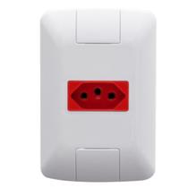 Cj 4x2 1 Tomada 2P+T 20A Branco e Vermelho ARIA TRAMONTINA Cj 4x2 1 Tomada 2P+T 20A Branco e Vermelho ARIA TRAMONTINA