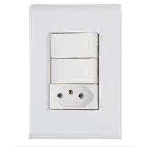 Cj 4x2 2 Inter Simpl 10A Tomada 2P+T 20A BR LIZ TRAMONTINA Cj 4x2 2 Inter Simpl 10A Tomada 2P+T 20A BR LIZ TRAMONTINA