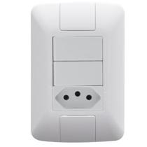 Cj 4x2 2 Interrup Simpl 1 Tomada 2P+T20A ARIA BR TRAMONTINA Cj 4x2 2 Interrup Simpl 1 Tomada 2P+T20A ARIA BR TRAMONTINA