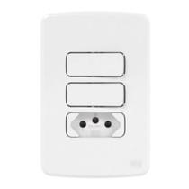 Cj 4x2 2 Interrup Simples 1 Tom 2P+T 20A Branco Composé WEG