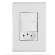 Cj 4x2 2 Interruptor Simpl Tomada 2P+T10A BR LIZ TRAMONTINA Cj 4x2 2 Interruptor Simpl Tomada 2P+T10A BR LIZ TRAMONTINA