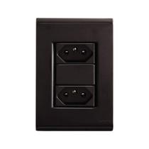 CJ 4x2 2 Tomadas 2P+T 10A 250V LIZ Grafite 57173065 TRAMONTINA CJ 4x2 2 Tomadas 2P+T 10A 250V LIZ Grafite 57173065 TRAMONTINA