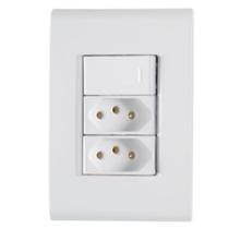 Cj 4x2 Interruptor Simp 10A Tomada 2P+T20A LIZ BR TRAMONTINA Cj 4x2 Interruptor Simp 10A Tomada 2P+T20A LIZ BR TRAMONTINA