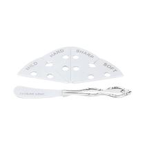 Cj 5pc marcadores aco inox p/queijo c/espatula