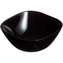 Cj 6 Bowl tigela em vidro preto lisa brilhante 19cm