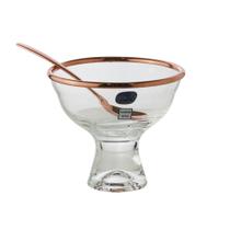 Cj. 6 Bowls De Vidro Para Sobremesa Com Colher Vera Rose