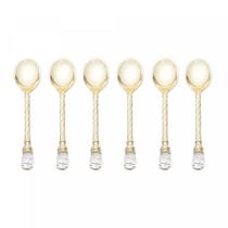 Cj 6 Colheres de Café de Zamac Crystal Dourado 11cm - Wolff Cj 6 Colheres de Café de Zamac Crystal Dourado 11cm - Wolff