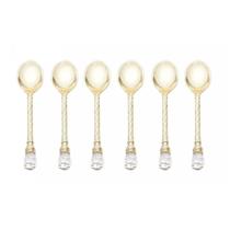 Cj 6 Colheres De Café De Zamac Crystal Dourado 11Cm - Wolff