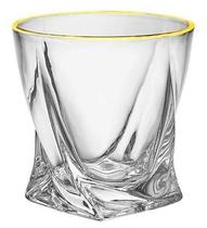 Cj 6 Copos Baixos c/ Borda Dourada 300ml