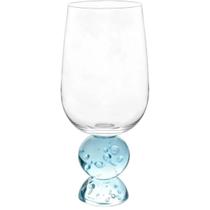 Cj. 6 Copos em Vidro Transparente c/Base Esferas Azul 500ml