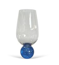 Cj.6 Copos Vidro Transparente Globe c/Base Esfera Azul 550ml