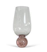 Cj.6 Copos Vidro Transparente Globe c/Base Esfera Rosa 550ml