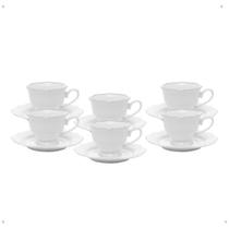 Cj 6 de cafe porcelana c/pires fio prateado maldivas 80ml Cj 6 de cafe porcelana c/pires fio prateado maldivas 80ml