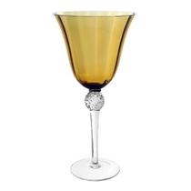 Cj 6 de tacas de vinho de vidro ambar 10,5cm x 22,5cm