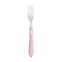 CJ 6 Garfos P/ Mesa de Aço Inox C/ Cabo de Plástico Mother Pearl Rosa 21cm - Lyor