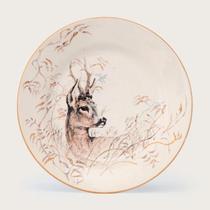 Cj 6 pratos de jantar rena dourada - coleção de natal - luiz salvador