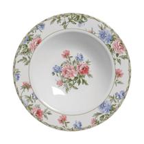 Cj.6 Pratos Fundos de Cerâmica Romantica 2 Floral 24,5cm Alleanza