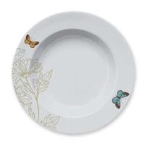 Cj.6 Pratos Fundos em Porcelana Borboletas Milão 24,5cm Germer