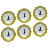 Cj. 6 Pratos Fundos Porcelana Super White Pineapple 20cm Lyor