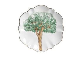 Cj. 6 Pratos Rasos Cerâmica Ypê Verde c/ Ouro 29cm Scalla Cj. 6 Pratos Rasos Cerâmica Ypê Verde c/ Ouro 29cm Scalla