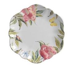 Cj.6 Pratos Rasos de Ceramica Flores Butterfly 29cm Scalla Cj.6 Pratos Rasos de Ceramica Flores Butterfly 29cm Scalla