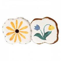 Cj.6 Pratos Rasos em Cerâmica Playful Flowers 26,5cm Scalla Cj.6 Pratos Rasos em Cerâmica Playful Flowers 26,5cm Scalla