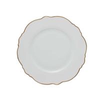 Cj.6 Pratos Rasos Porcelana Maldivas Branco Fio Dourado 28cm Cj.6 Pratos Rasos Porcelana Maldivas Branco Fio Dourado 28cm