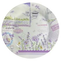 Cj. 6 Pratos Sobremesa Lavanda Paris em Porcelana 19cm