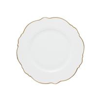 Cj 6 pratos sobremesa porcelana maldivas branco fio ouro Cj 6 pratos sobremesa porcelana maldivas branco fio ouro