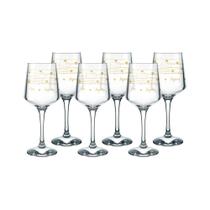 Cj.6 Taças para Agua de Vidro Brunello Coracao Dourado 490ml