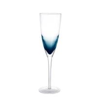 Cj.6 Taças para Champagne de Vidro Blue Transparente 26,5cm