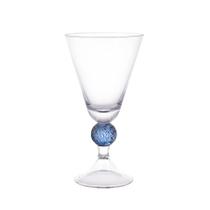 Cj.6 Taças Vidro Transpar.Monarch c/Haste Bolinha Azul 300ml
