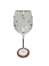 Cj.6 Taças Vinho Vidro Transp. Laço Dourado Borda Ouro 550ml Cj.6 Taças Vinho Vidro Transp. Laço Dourado Borda Ouro 550ml