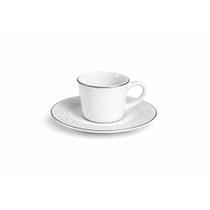 Cj.6 Xícaras Café c/ Pires Radius Platinum Porcelana 100ml Cj.6 Xícaras Café c/ Pires Radius Platinum Porcelana 100ml