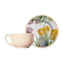 Cj.6 Xícaras Chá Nude c/Pires Easter Colors 250ml Alleanza Cj.6 Xícaras Chá Nude c/Pires Easter Colors 250ml Alleanza