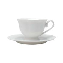 Cj.6 Xícaras Chá Porcelana c/Pires Maldivas Branco 180ml Wolff