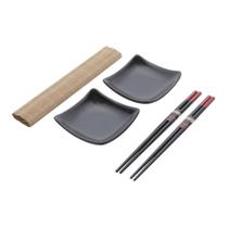Cj 6pc p/sushi de bambu e cerâmica sendai - LYOR