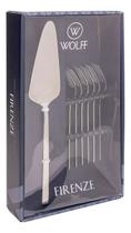 Cj 7 pecas espatula para bolo e 6 garfos para sobremesa firenze aco inox Cj 7 pecas espatula para bolo e 6 garfos para sobremesa firenze aco inox