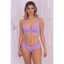 Cj aro e bojo base espuma Calc em microfibra e renda