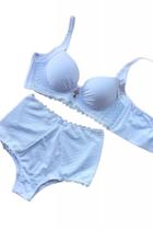 Cj aro e bojo base espuma Calc pala alta em microfibra e renda