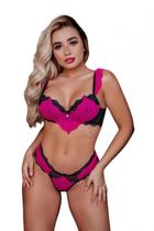 Cj bicolor aro e bojo em renda detalhe nas alças