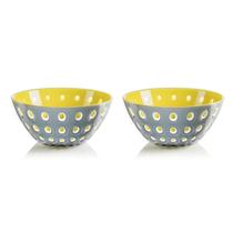 Cj de 2 bowls 12cm em acrilico amarelo le murrine - guzzini