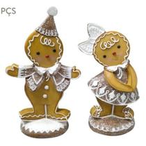 Cj de pecas decorativas de natal em resina - gingerbread - 2 pcs - BTC