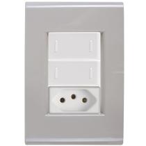 Cj Dois Interruptor Duplo e Tomada 20A Liz Fendi Tramontina completo pronto