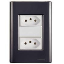 Cj Duas Tomadas Dupla 10a Giz Grafite Tramontina Completo Pronto Tramontina