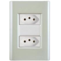 Cj Duas Tomadas Dupla 10a Giz Verde Ardósia Tramontina Completo Pronto Tramontina