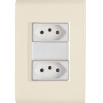 Cj Duas Tomadas Dupla 10A Liz Bege Tramontina Completo pronto