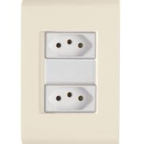 Cj Duas Tomadas Dupla 10a Liz Bege Tramontina Completo Pronto Tramontina